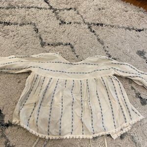 Babe and Tess girls linen embroidered top 6-9m